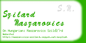 szilard maszarovics business card
